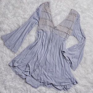NWT Lizard Thicket: Blue/gray, lace, flowy, tunic.